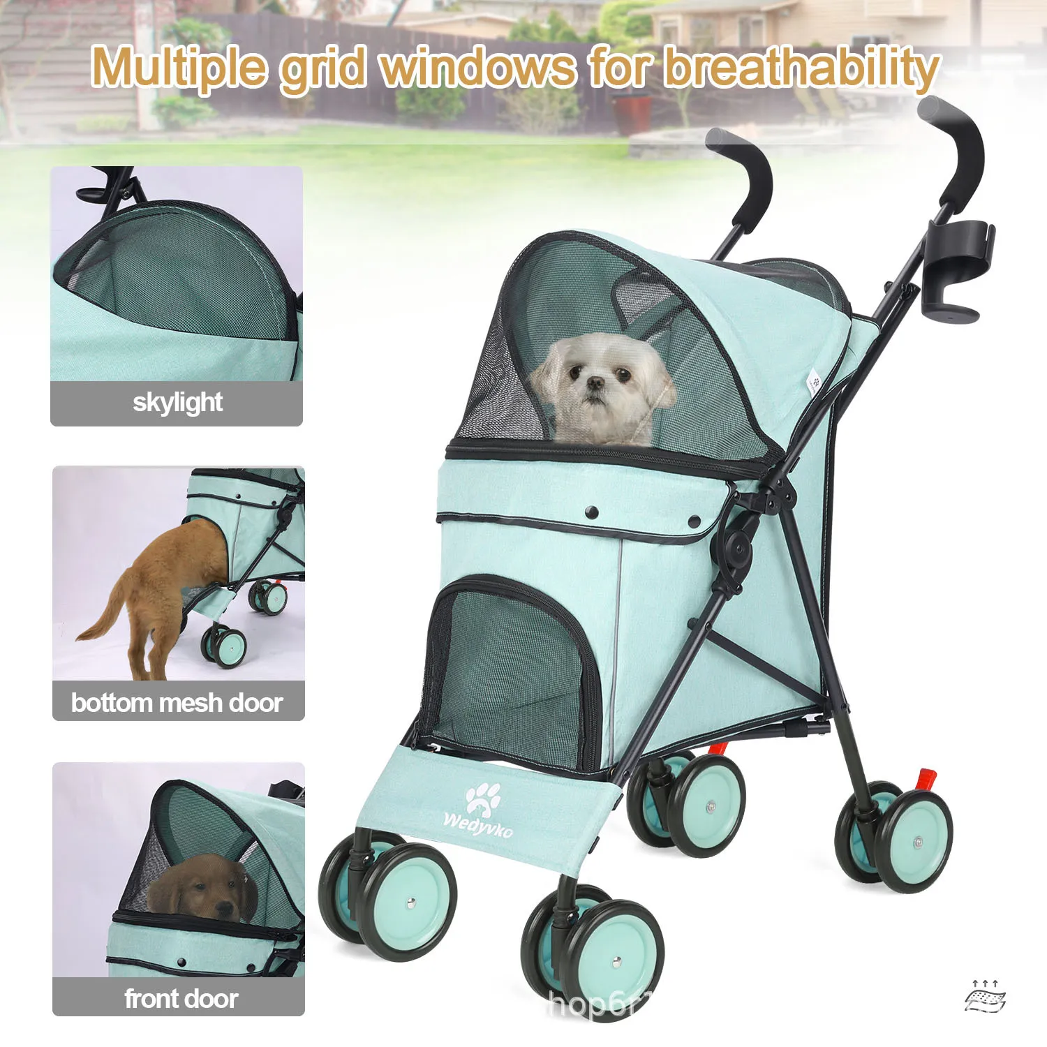 Cochecito plegable para perros y gatos modelo Corgi Teddy - imagen 2