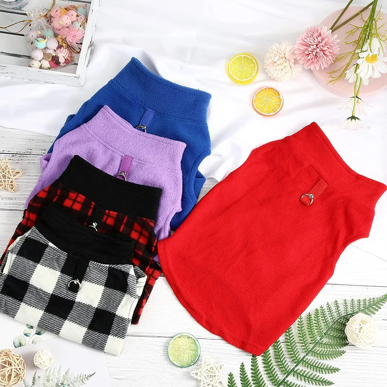 Suéter polar cálido con anillo para correa para perros - imagen 2