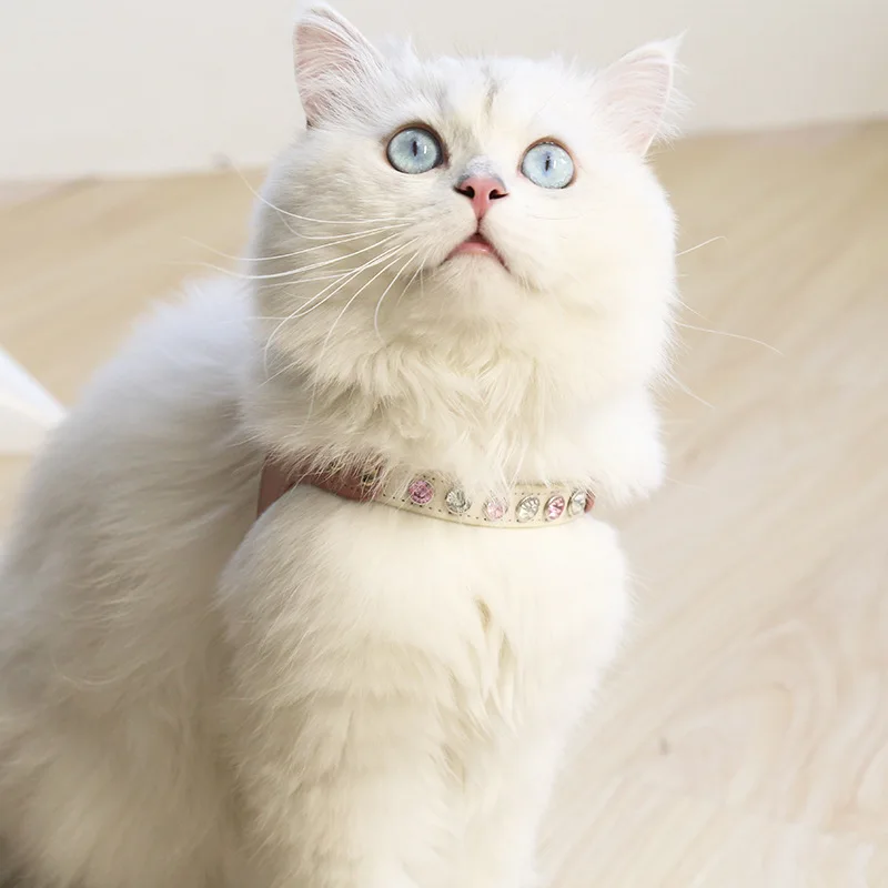 Arnés para gatos con diamantes de imitación, conjunto de correa, arnés reflectante ostentoso para mascotas, chaleco para perros pequeños, arnés para gatos brillante ajustable de cuero suave - imagen 5