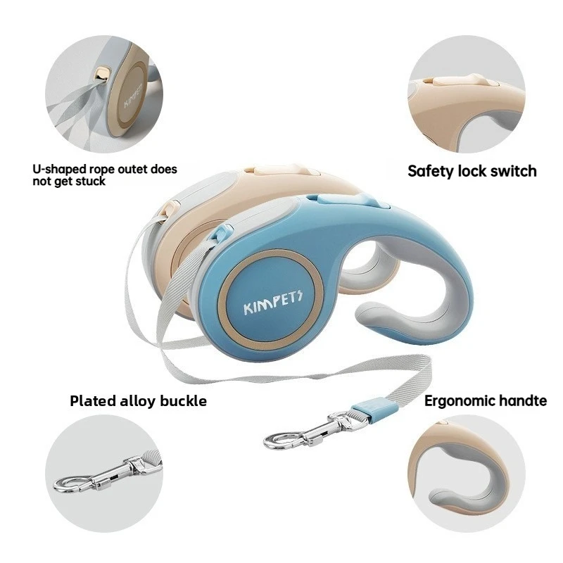 Correa Simple para mascotas, suministros para mascotas de viaje duraderos y retráctiles automáticos, accesorios de cuerda de tracción para caminar al aire libre y senderismo - imagen 3