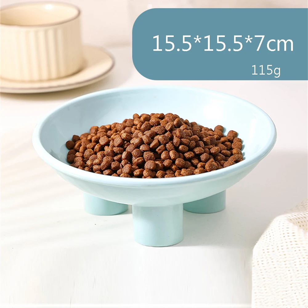 Cuenco de comida para gatos, Protector de cuello alto de fondo, platos de alimentación para mascotas, alimentador para gatitos, protege las vértebras cervicales, cuencos individuales de gran apertura - imagen 5