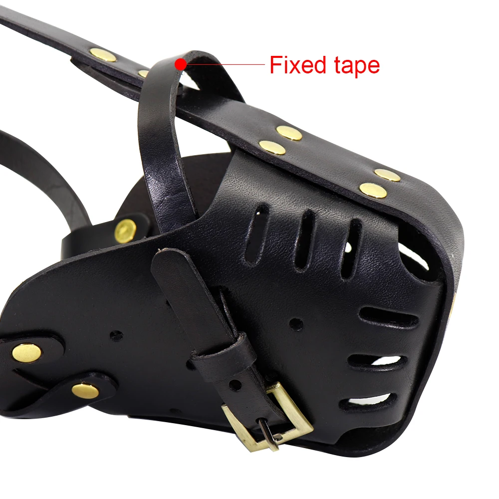 Bozales para perros, mascarilla bucal de cuero ajustable para mascotas, antiladridos, morder, masticar, bozal para perros grandes, Pitbull, pastor alemán, productos para mascotas