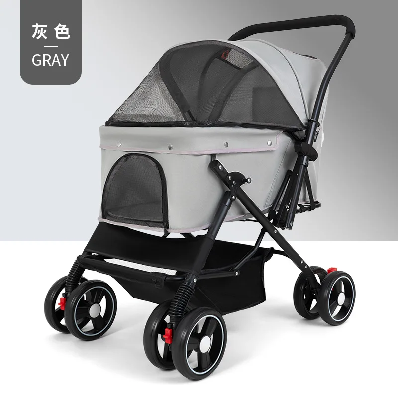Carrito de paseo ligero y plegable para mascotas, gatos y perros - imagen 3