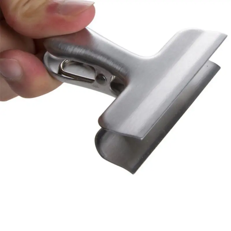 Clips de metal para bolsas de alimentos de acero inoxidable anchos, resistentes para oficina, cocina, uso doméstico, empuñaduras de sellado en café, comida, pan - imagen 4