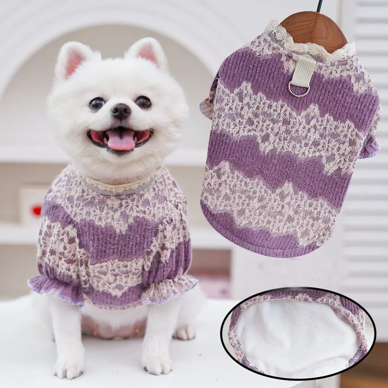 Sudadera morada con capucha y manga burbuja para perros Terrier XS