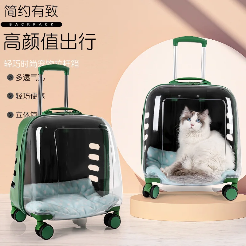 Bolsa de viaje con ruedas para gatos y perros – Transpirable - imagen 2