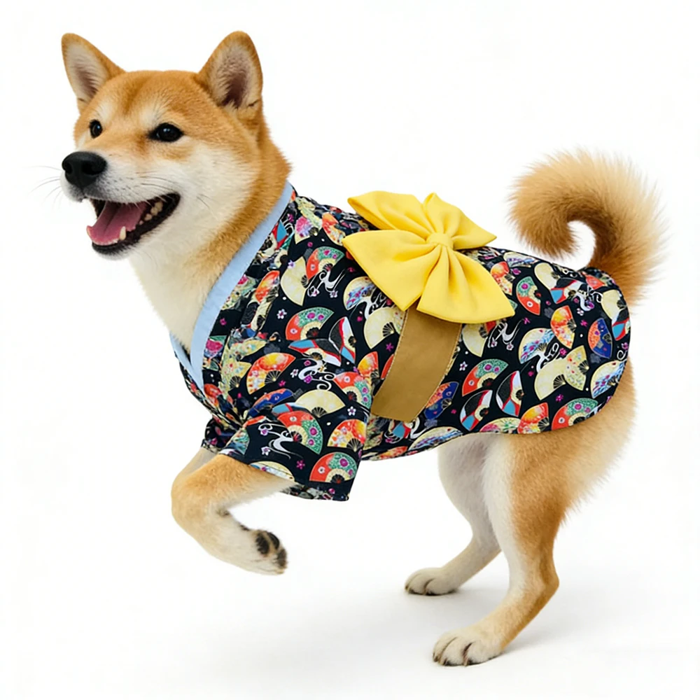 Kimono estampado abanico para perros y gatos pequeños - imagen 5