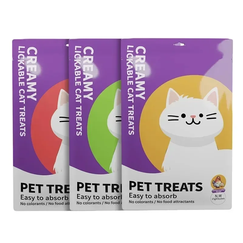 Aperitivos de gran capacidad para gatos, comida húmeda para gatos, pollo + festón, atún, salmón, accesorios para mascotas, suministros para mascotas, 75g x 20 bolsas - imagen 3