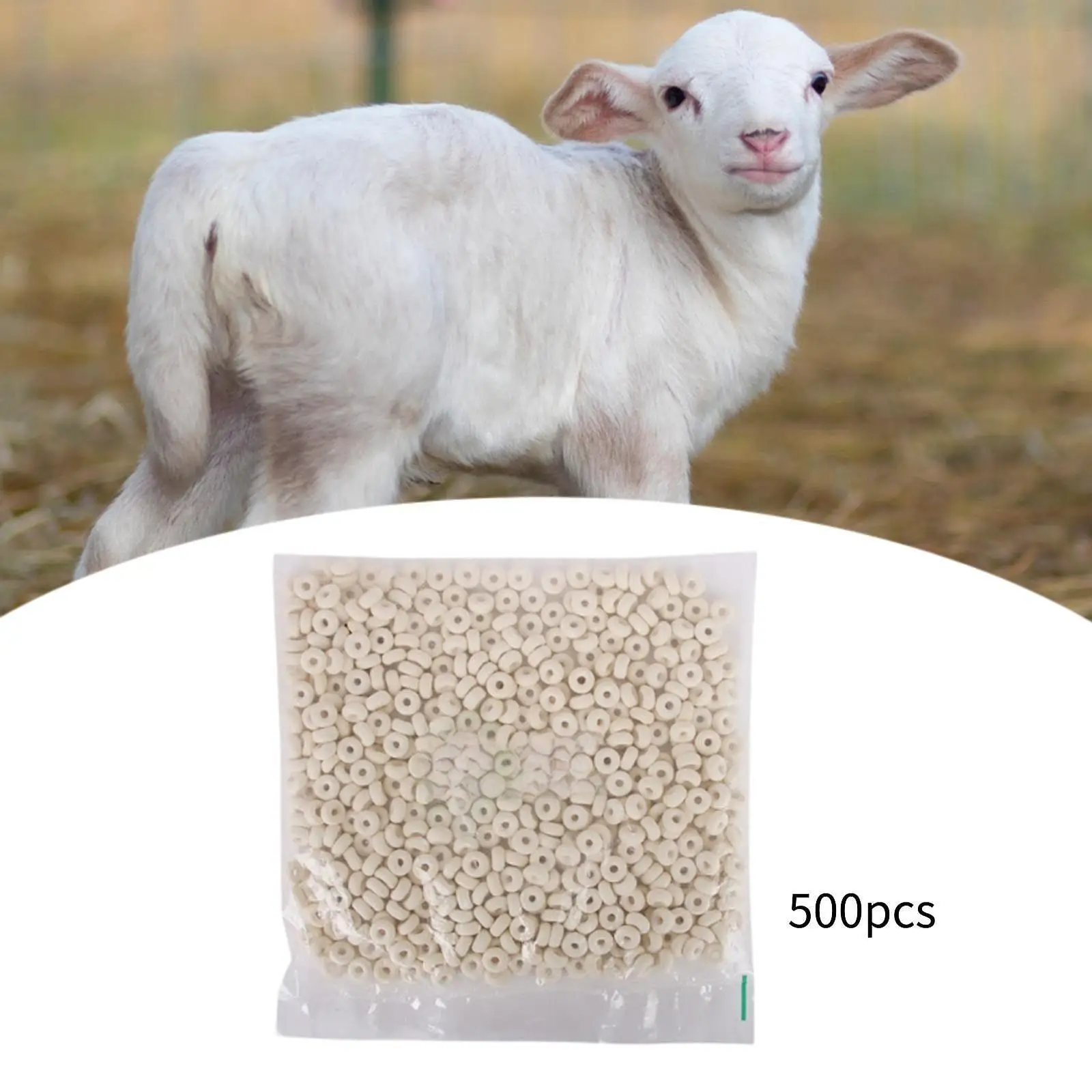 500x Castration Bands Rubber Castration Pliers Rings for Piglets Sheep Goats