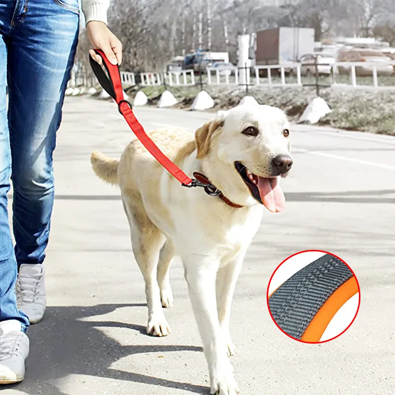 Correa reflectante para perros, correa de nailon para mascotas, mango suave, resistente al agua, para caminar, accesorios para mascotas - imagen 2
