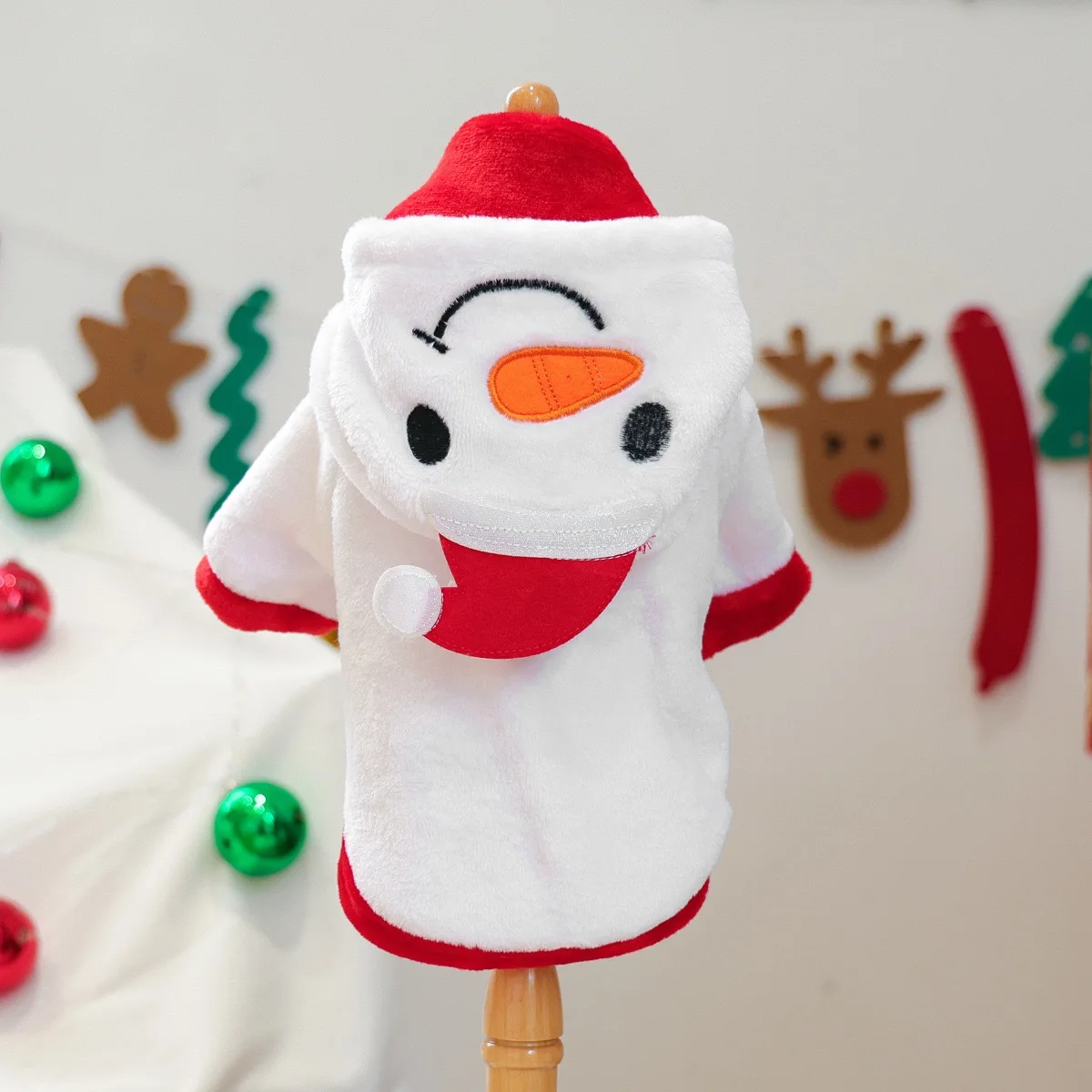 Disfraz de muñeco de nieve de Navidad para perros de compañía, sudadera de franela transpirable para gatito, conjunto de bufanda, monos para fiesta de Bulldog Francés, gato y cachorro