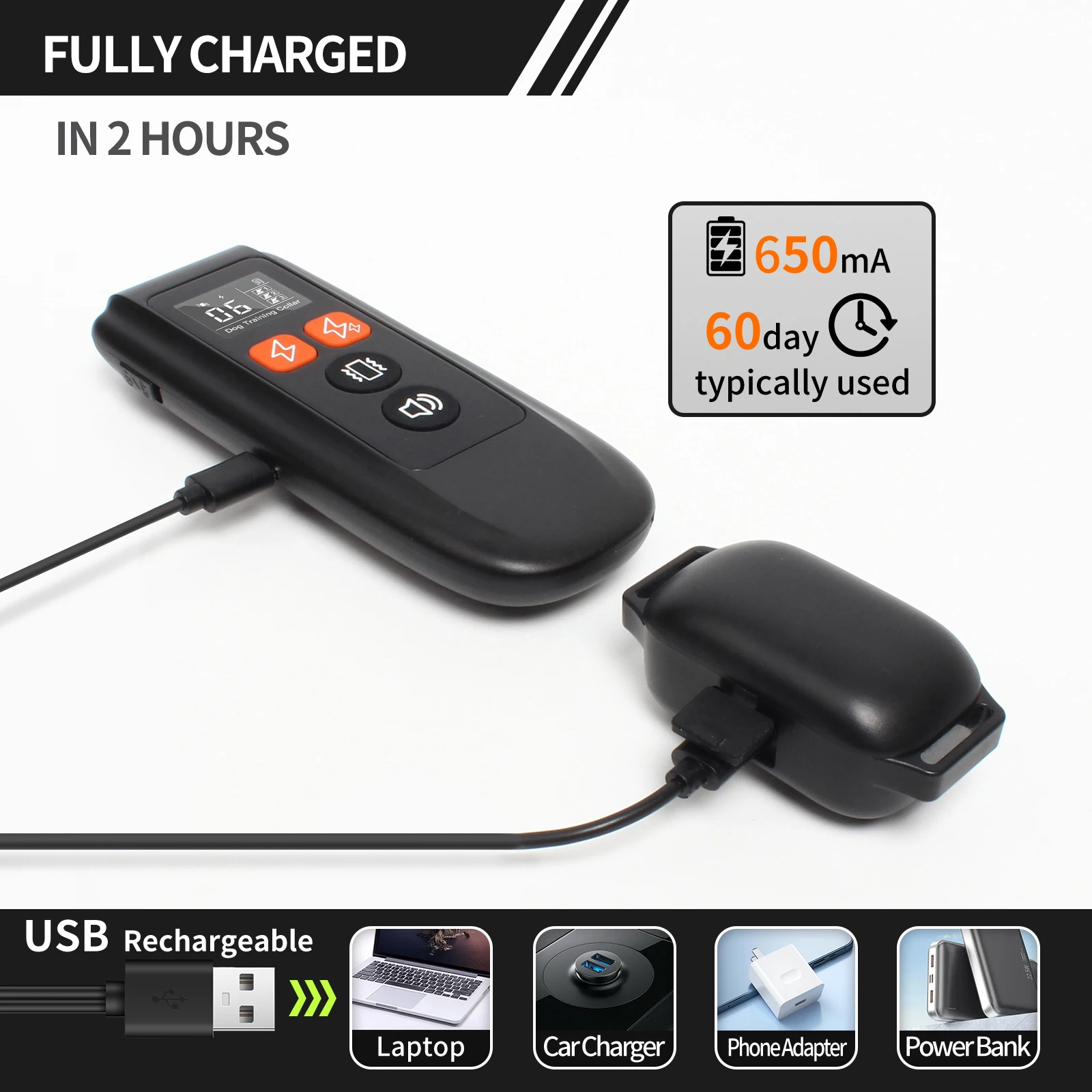 Collar de choque para entrenamiento de perros, 3300 pies, con pitido de paso ajustable, vibración, doble choque y bloqueo de teclado, Colla eléctrica impermeable para perros - imagen 5