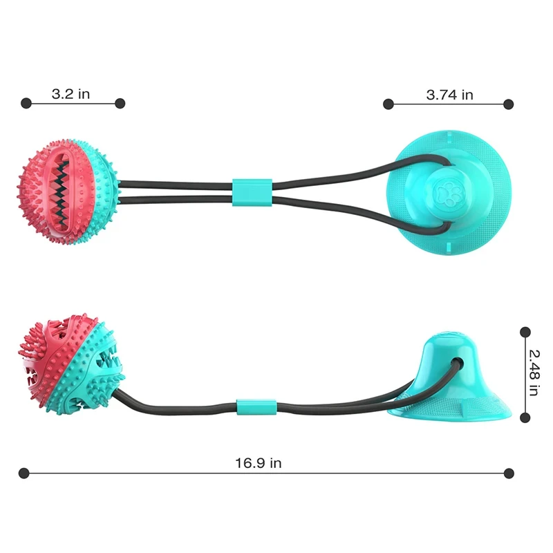 Juguetes de pelota para perros grandes, cuerdas con ventosa, alimentador lento interactivo con fugas, juguete para masticar, limpieza dental, Golden Retriever, suministros para mascotas grandes - imagen 2