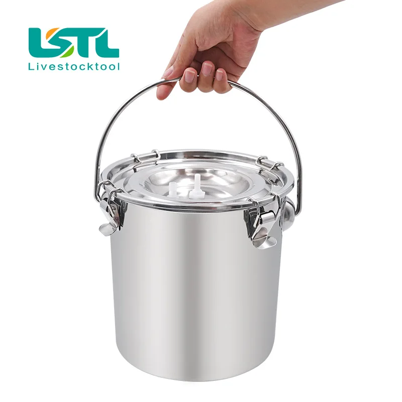 Cubo de leche de vaca de acero inoxidable de 5L, bomba de vacío para granja, vacas, cabras, pastos, vacas, ovejas, accesorios eléctricos para máquina de ordeño - imagen 3