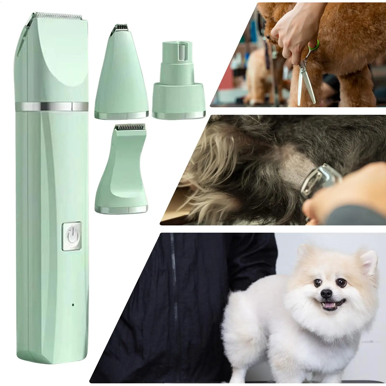 Cortaúñas para perros, afeitadora de pelo 4 en 1, herramienta trituradora de uñas eléctrica inalámbrica silenciosa para ojos de gato, cara, orejas, patas, pelo mate - imagen 5