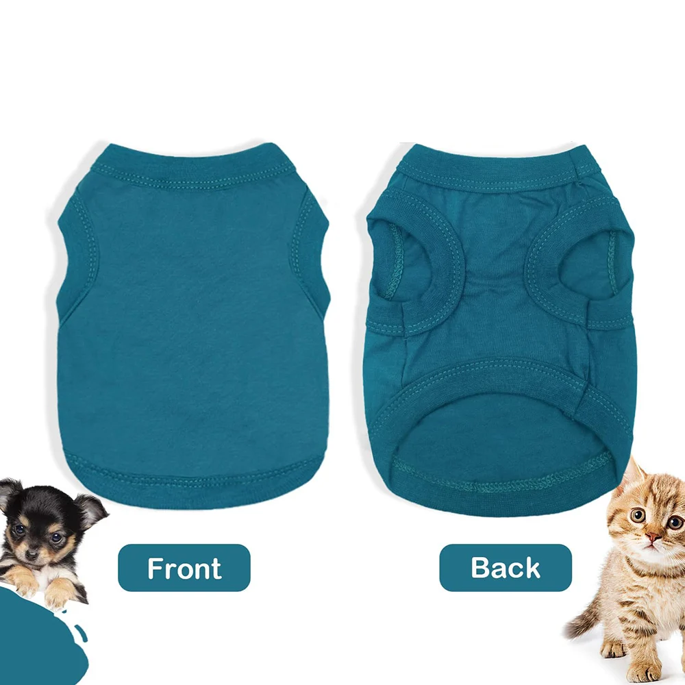 Ropa de perro en blanco para perros pequeños, camisa de verano, camisetas con parte inferior de Chihuahua, ropa transpirable ligera y suave para cachorros - imagen 2