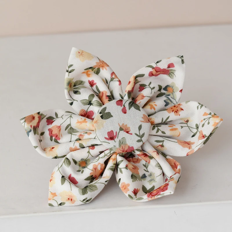 Arnés con estampado de flores para perro, correa básica con hebilla ajustable, tela de algodón para perros pequeños y grandes - imagen 2