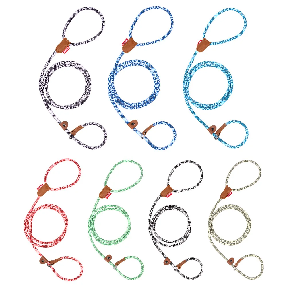 Correa de perro antiescape de primera calidad, diseño Jacquard coreano para razas pequeñas y medianas, cadena P sin extracción con Clip de seguridad, adorno reflectante - imagen 5