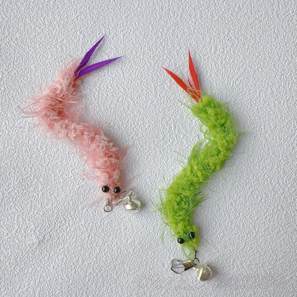 2 uds/3 uds camarones de peluche mascota gato juguete accesorios de repuesto divertido palo de rompecabezas varita de juguete - imagen 3