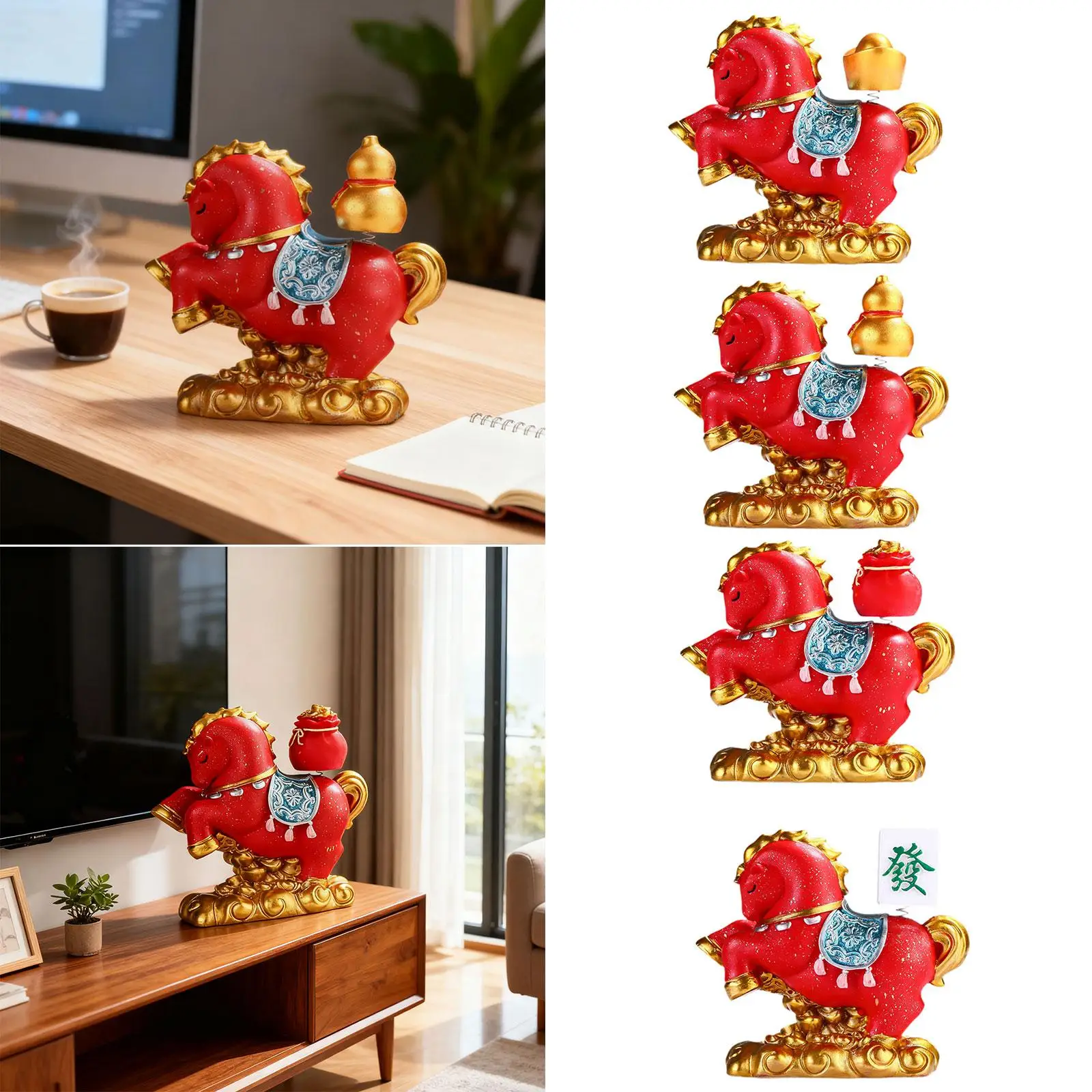 Horse Figurine Resin Friend Gift Cute Adornment Fengshui Figurine Desktop Decoration Ceramic Sculpture for Entrance Fireplace Horse Figurine Resin Friend Gift Cute Adornment Fengshui Figurine Desktop Decoration Ceramic Sculpture for Entrance Fireplace