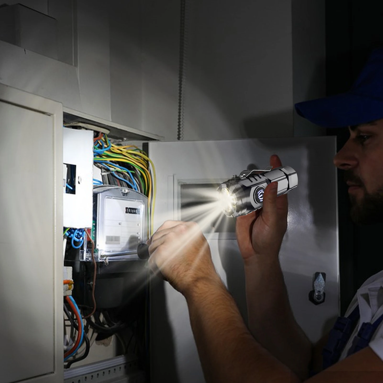 Linternas LED recargables, linterna pequeña compacta resistente al agua y a caídas con 5 modos para herramientas de acampada al aire libre - imagen 3