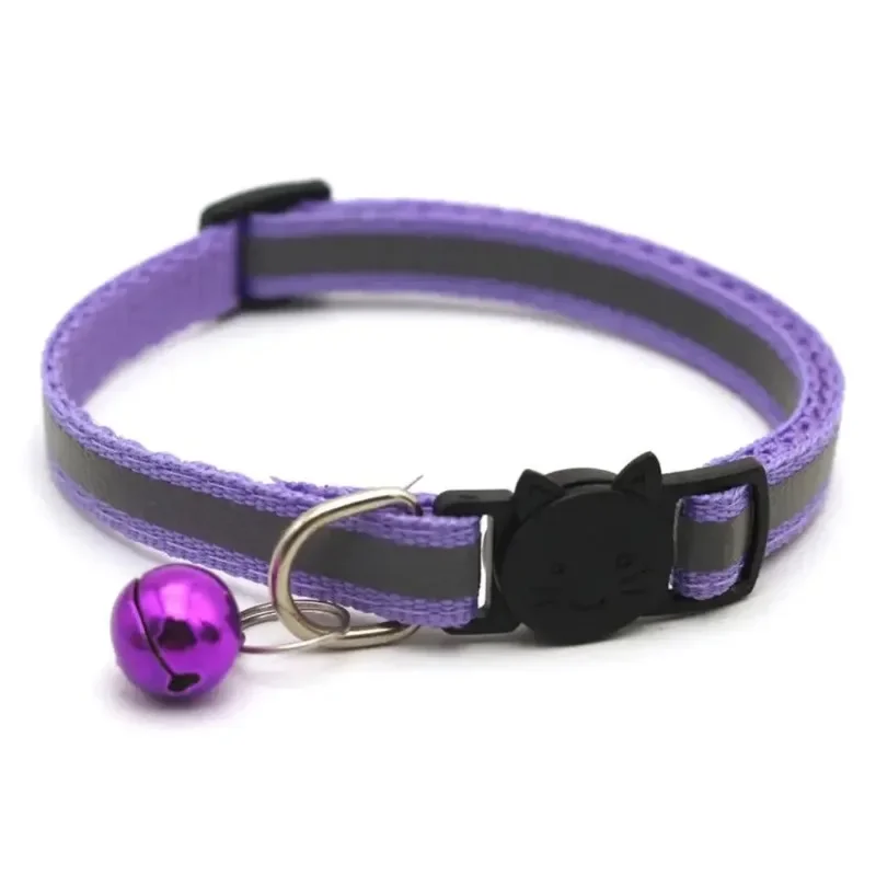 Nueva correa para el cuello, Collar reflectante para perros y gatos, Collar de seguridad de nailon para gatitos y cachorros, accesorios para correa para cachorros y mascotas con campana colorida - imagen 4