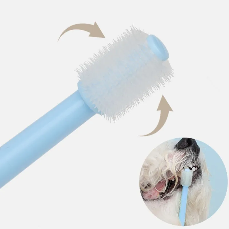 Cepillo de dientes para mascotas, cepillo de dientes para perros, limpieza de dientes de perro, cepillo de dientes de cabeza pequeña para perros, cuidado bucal, cepillos de dientes para perros de 360 grados - imagen 4