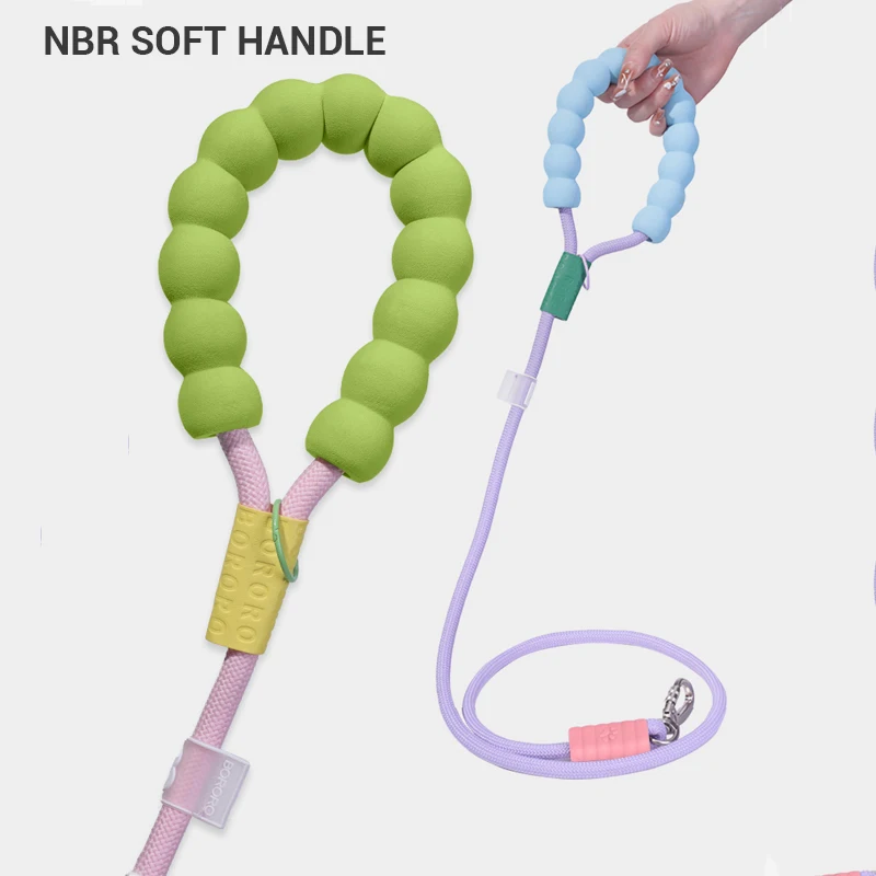 Cuerda de plomo para perro, Correa fuerte de Color de contraste colorido con hebillas gruesas, sin tirones, mango súper suave, correa para caminar para perros pequeños - imagen 2