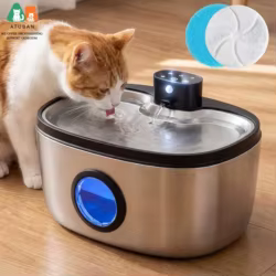 Bebedero inalámbrico acero inox para gatos y perros 5L ultra silencioso