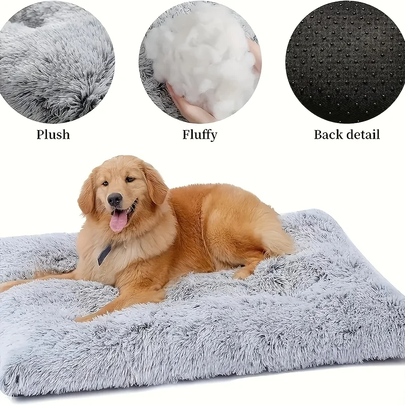 Large Plush Dog Bed Sofa Thickened Warm Dogs Sleeping Bed Mat Dog Crate Mat Bed For Small Medium Large Dog Bed Bottom Non-slip - imagen 2
