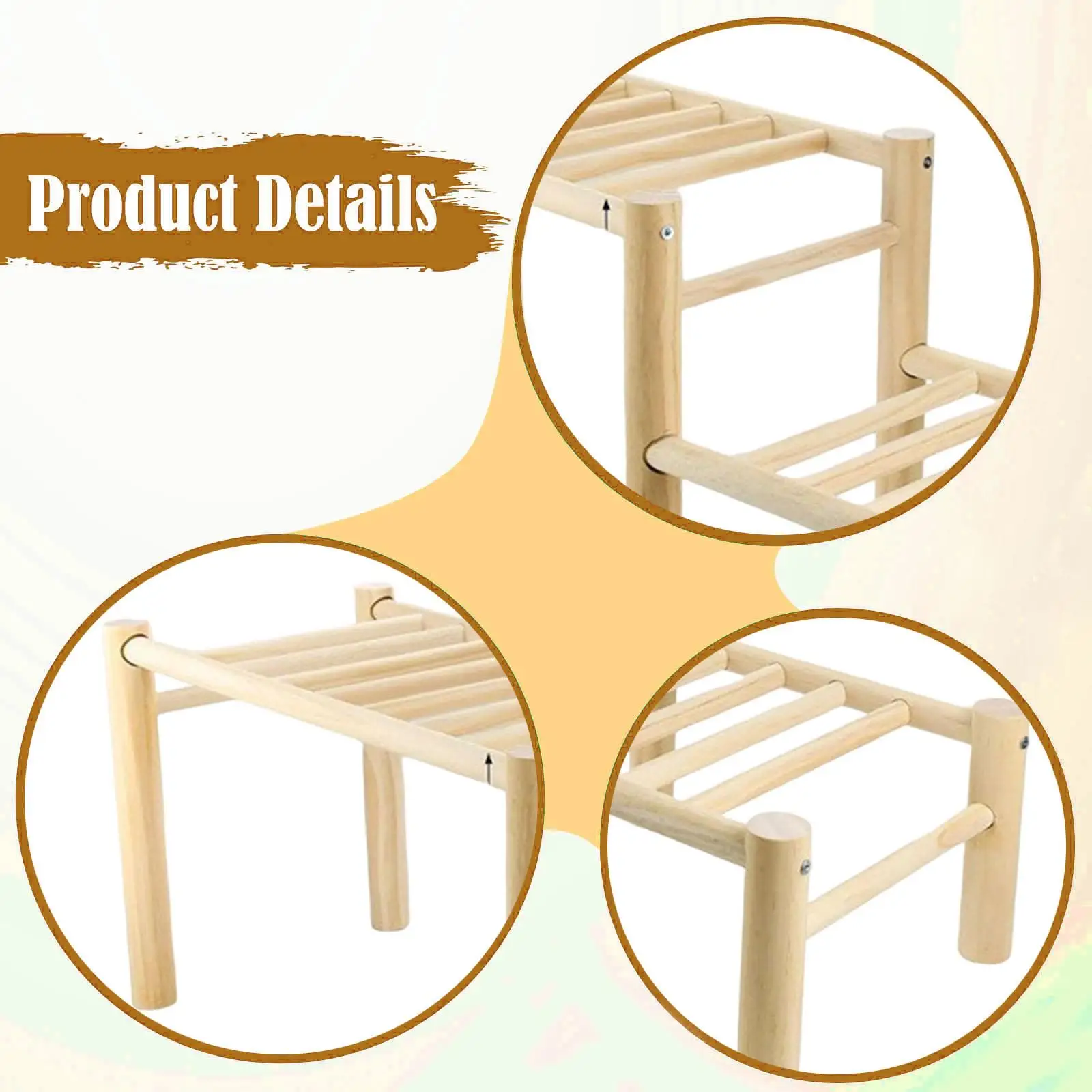 Percha de pollo para accesorios de gallinero, escalera de marco de barra de asado de madera para entrenamiento exterior - imagen 5