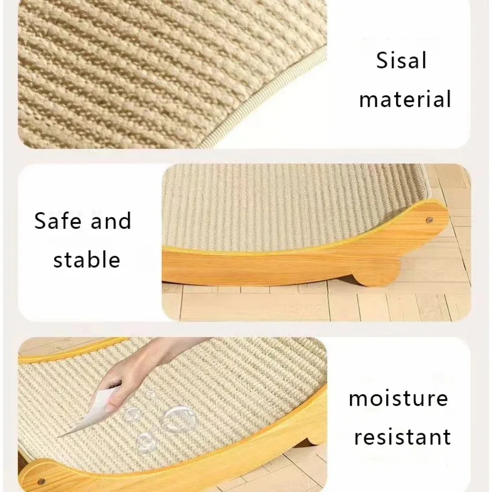 Almohadilla rascadora desmontable para gatos con Sisal, tabla rascadora resistente al desgaste y cama para dormir para gatitos, juguete rascador de madera para gatos para mascotas