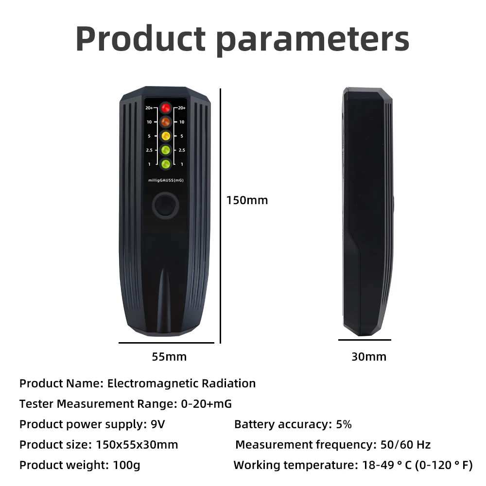 Medidor EMF portátil para gatos y perros con LED de alerta práctico - imagen 5