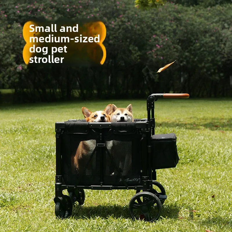 Cochecito para Gato, perro mediano, ligero, plegable, pequeño, para acampar, cochecito de viaje, Corgi, productos para mascotas
