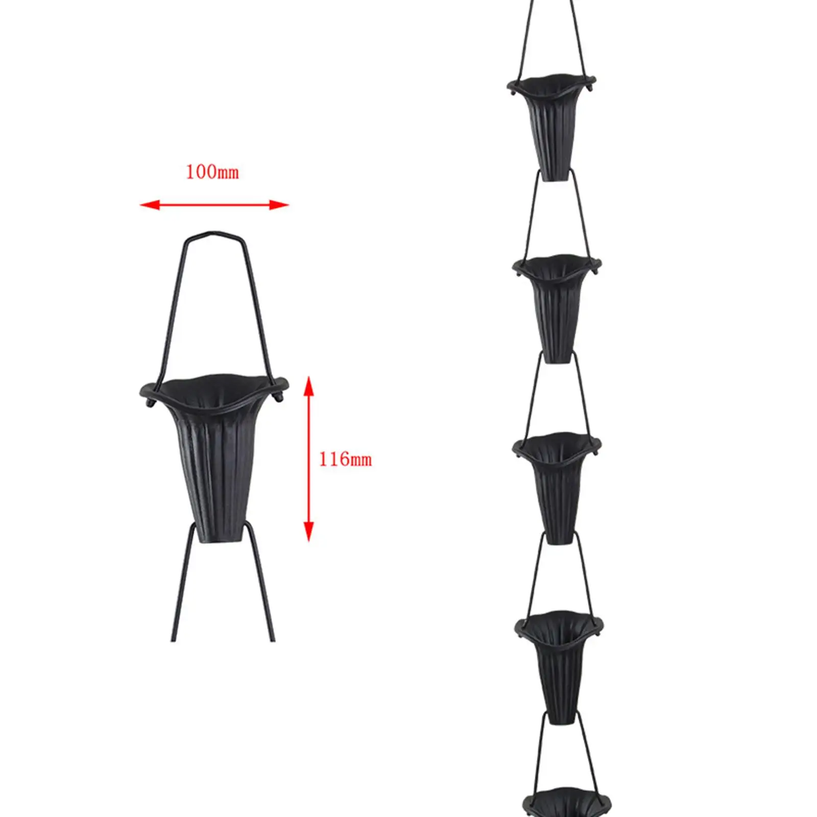 Vintage Hanging Rain Chain Trumpet Flower Eaves Gutter Chain Decorative Water Diverter for Yard House Courtyard