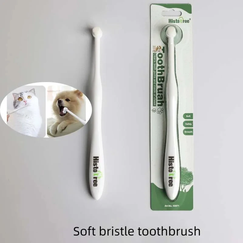 Cepillo de dientes de cabeza redonda para mascotas, elimina el mal aliento, sarro, cuidado de los dientes, cepillo suave, herramienta de limpieza Oral para perros y gatos, suministros de limpieza para mascotas pequeñas
