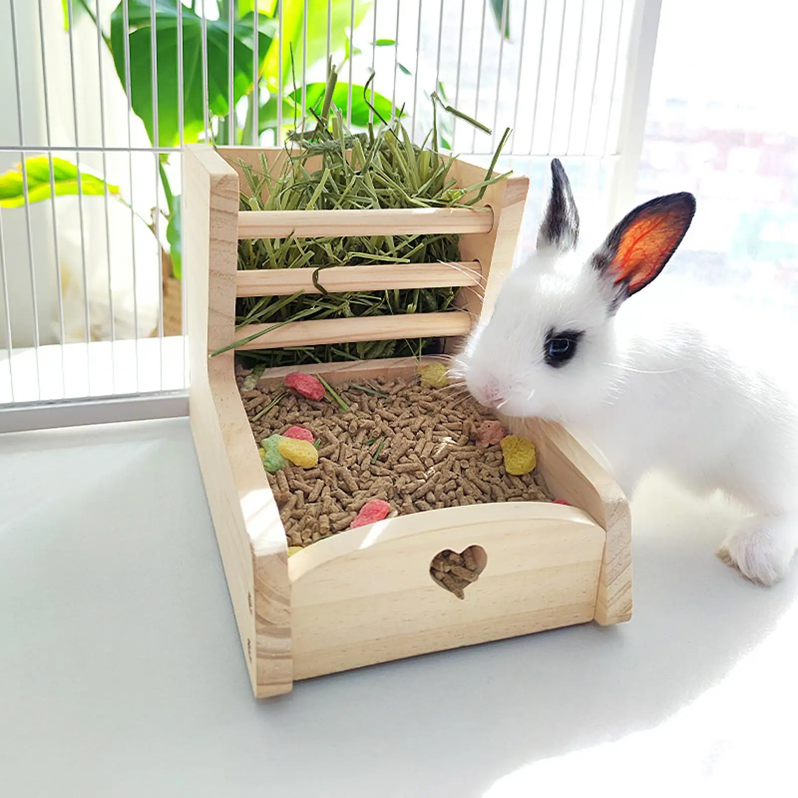 Rabbit Hay Feeder Rack Bunny Hay Dispenser for Hamsters Hedgehog Chinchilla