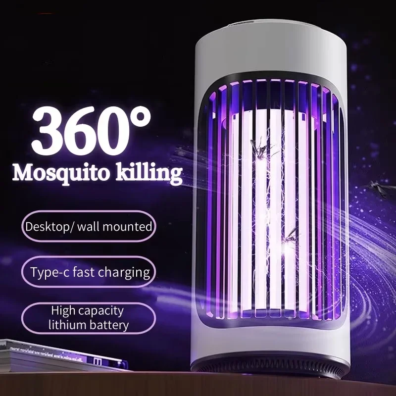 Lámpara eléctrica antimosquitos, portátil, Usb, carga rápida, lámpara antimosquitos para interiores y hogares, colgante de pared de escritorio, doble uso
