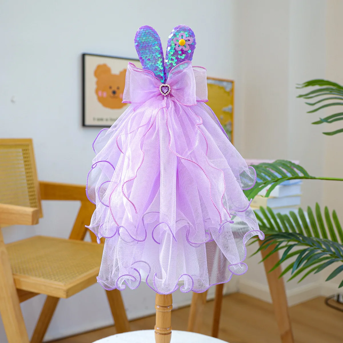 Velo de novia romántico de lujo para cachorros, tocado transpirable para mascotas para ceremonia y fiesta de boda, perros pequeños a medianos - imagen 2