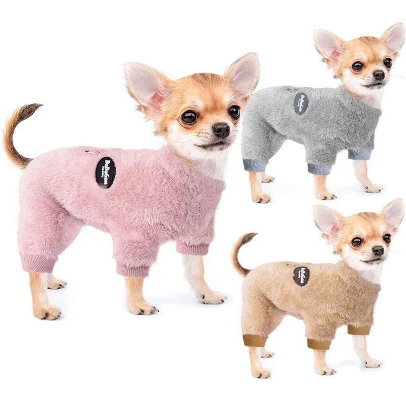 Ropa de invierno para perros pequeños y medianos, pijamas de franela suave para cachorros, mono cálido para Chihuahua Yorkie, ropa para mascotas - imagen 3