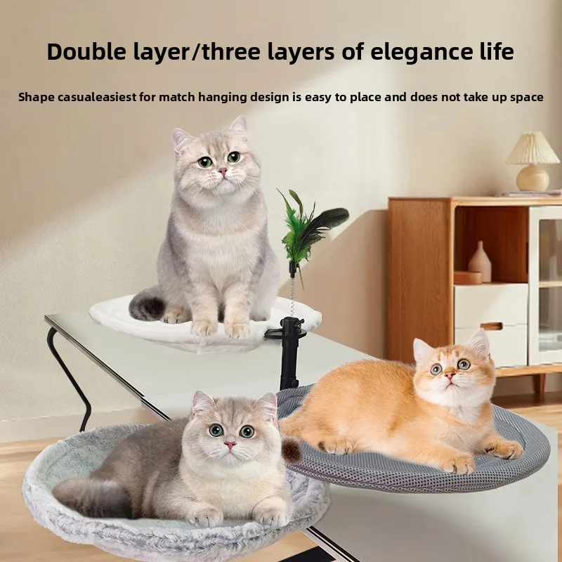 Nuevo Escritorio hamaca para gatos, suministros para gatos, ajustable, ahorro de espacio, cómoda cama para gatitos, suministros para mascotas