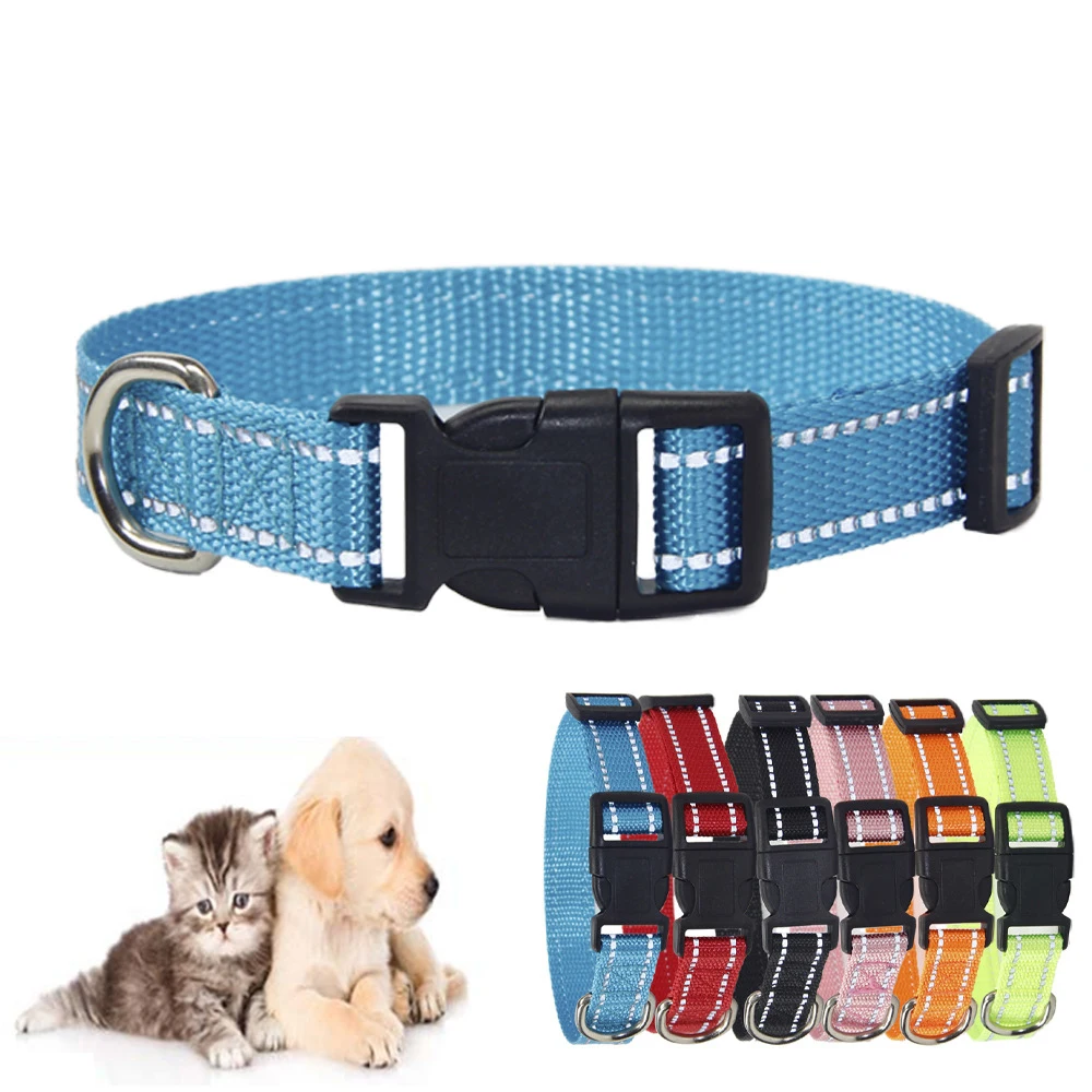 Collar reflectante de nailon para perro y gato, conjunto de cuerda de tracción para Chihuahua, pequeño y mediano, conjunto de correa