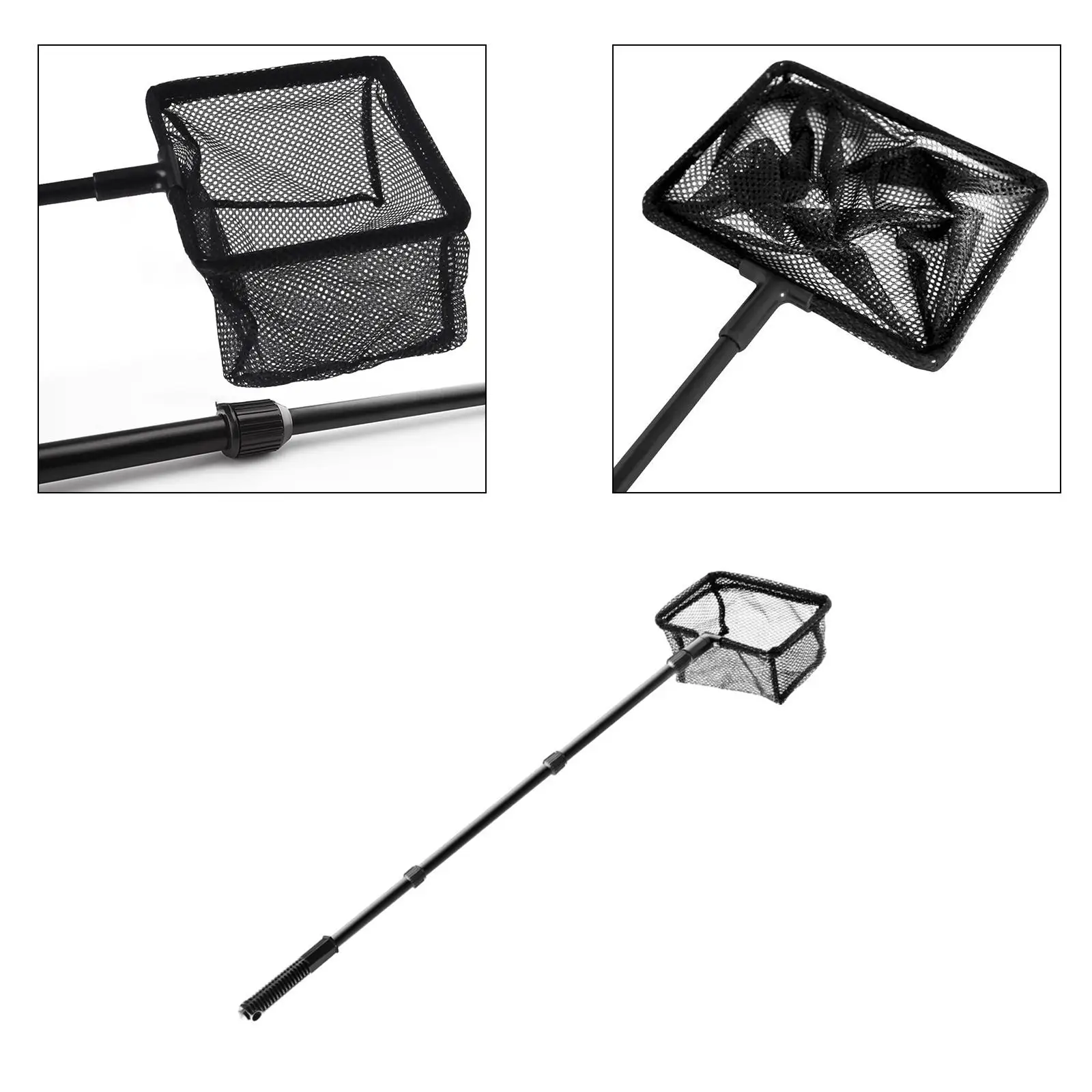 Aquarium Fish Net Telescopic Pond Skimmer Net Aquarium Maintenance Tool Fish Tank Net for Betta Fish Tank Pool Small Koi Pond