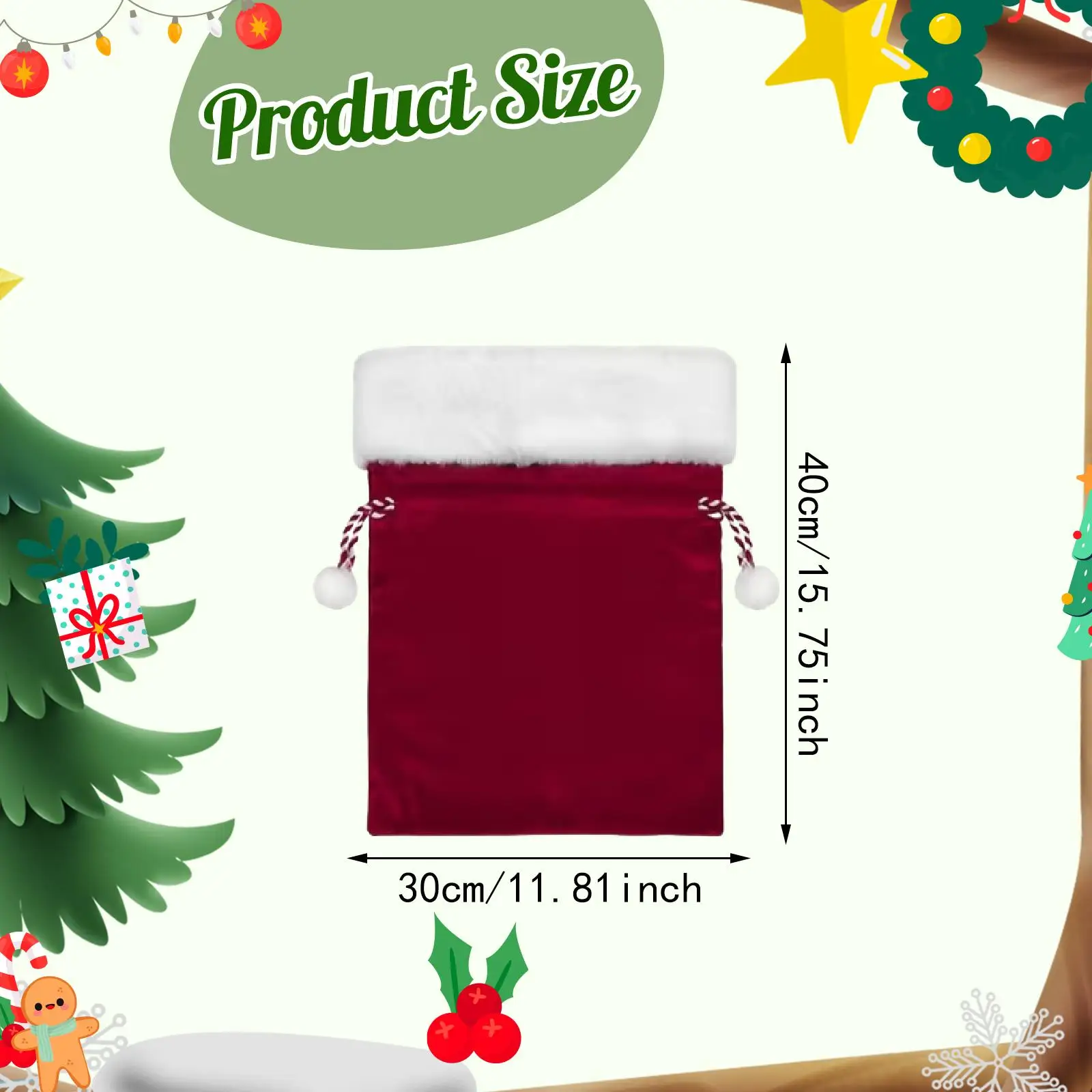 Christmas Drawstring Gift Bag Pouch Organizer Party Favors Wrapping Presents Costume Storage for Candy Goodies Toys Birthday