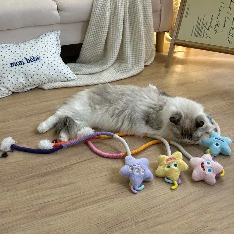 Cuerda de mordedura de estrella para gatos, autocalmante juguete, herramienta para gatos, palo de burlas, hierba gatera, accesorios para gatos - imagen 4