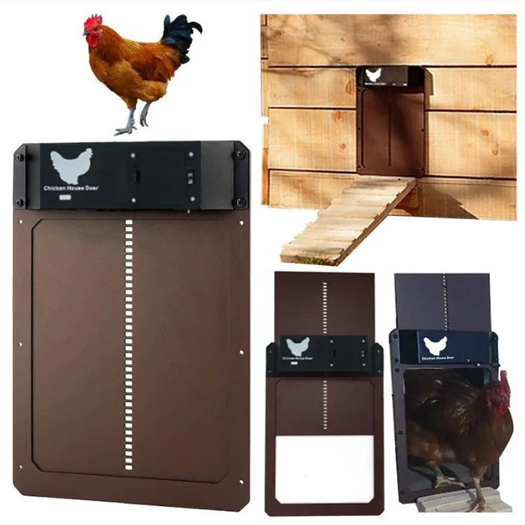 Puerta automática para gallinero con detección de luz para el hogar, nido de pollo, puerta para mascotas, productos para mascotas