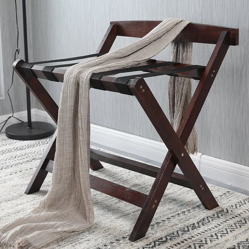 Soporte para equipaje de madera plegable - Estilo hotel para el hogar - imagen 3
