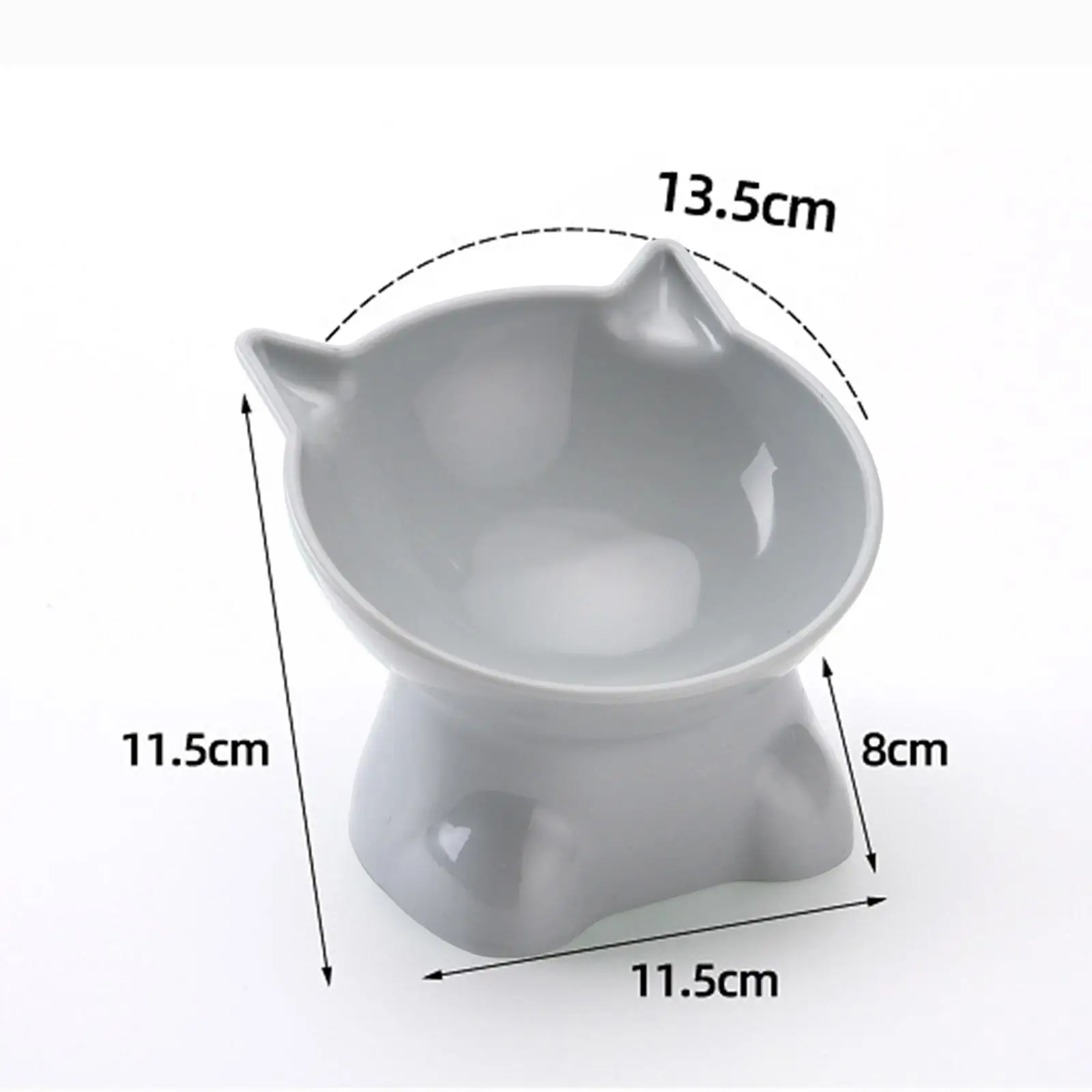 Raised Cat Bowl, Tilted Pet Feeder, Neck Protection Non Slip