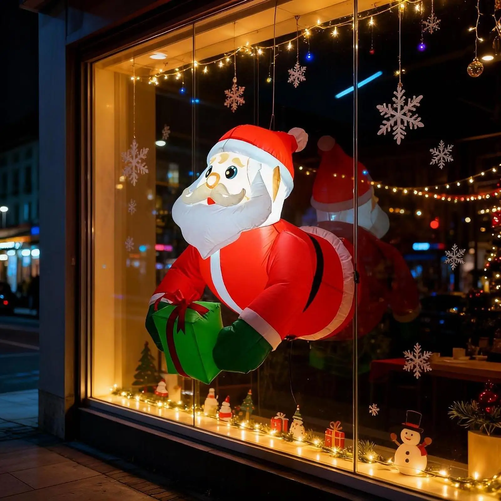 Christmas Santa Claus 35.43inch Tall Lean Out from Window Party Supplies Display