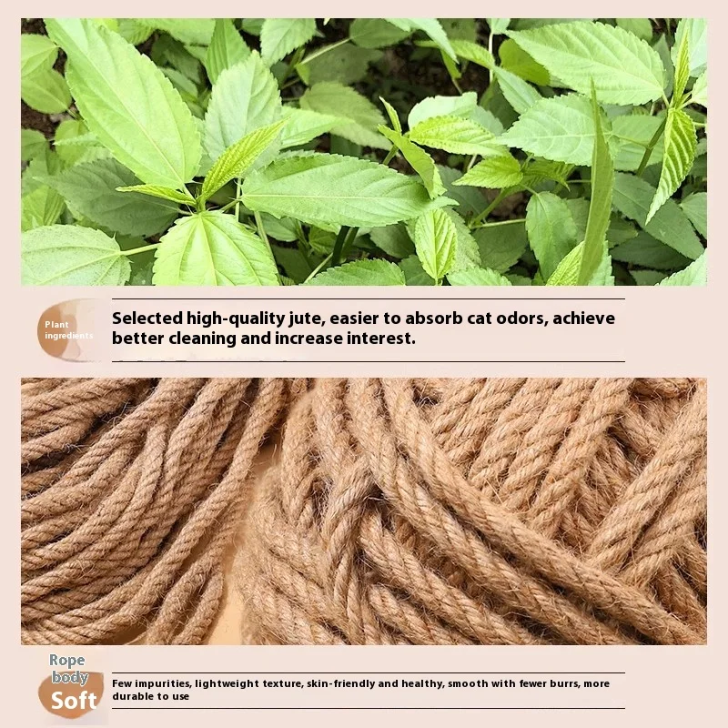 Cuerda para rascar gatos, Sisal Natural, bricolaje, árbol para gatos, cuidado de las garras, juguete, ahorro de muebles, Material de poste para rascar de repuesto - imagen 4